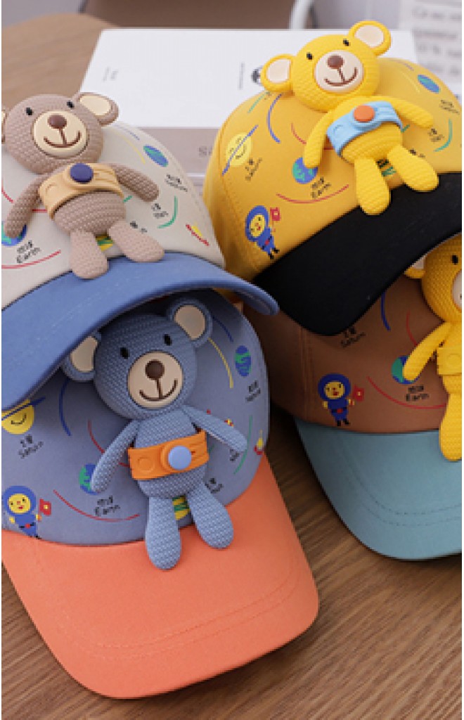 หมวกแก๊ปลายระบบสุริยะจักรวาล แต่งตุ๊กตาหมีน้อย