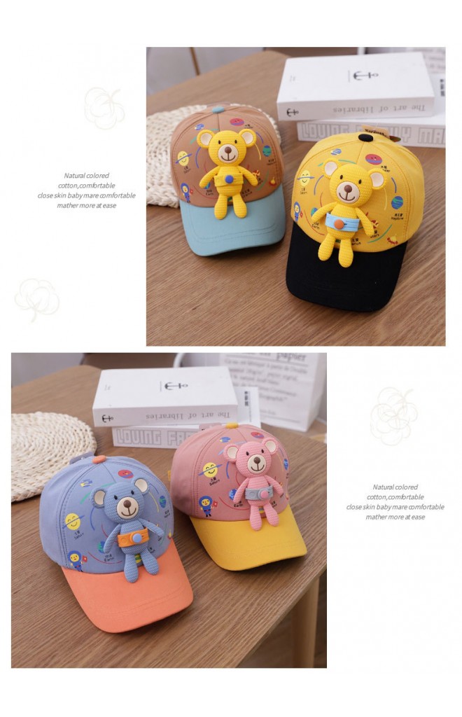 หมวกแก๊ปลายระบบสุริยะจักรวาล แต่งตุ๊กตาหมีน้อย