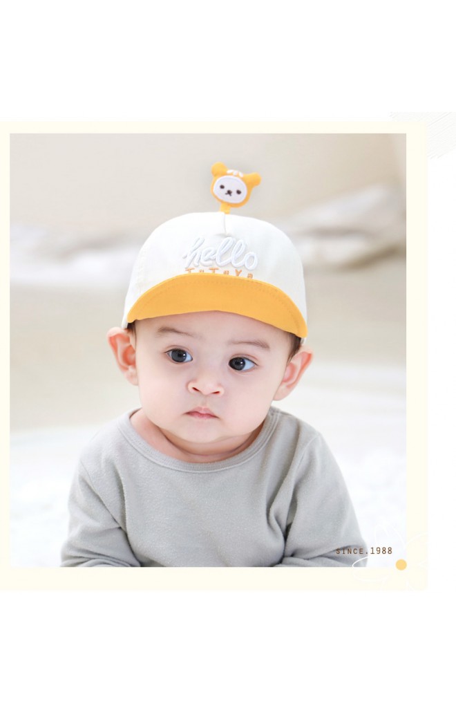 หมวกแก๊ป hello ด้านบนแต่งการ์ตูนน่ารัก tutuya