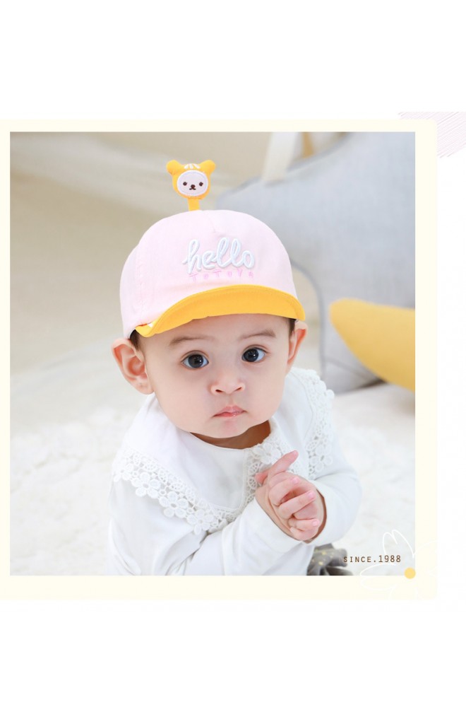หมวกแก๊ป hello ด้านบนแต่งการ์ตูนน่ารัก tutuya