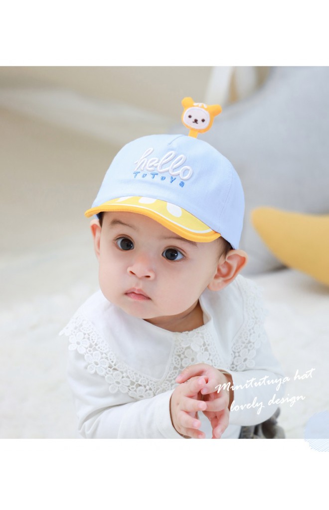 หมวกแก๊ป hello ด้านบนแต่งการ์ตูนน่ารัก tutuya