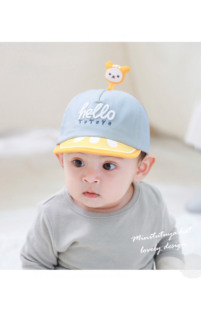 หมวกแก๊ป hello ด้านบนแต่งการ์ตูนน่ารัก tutuya
