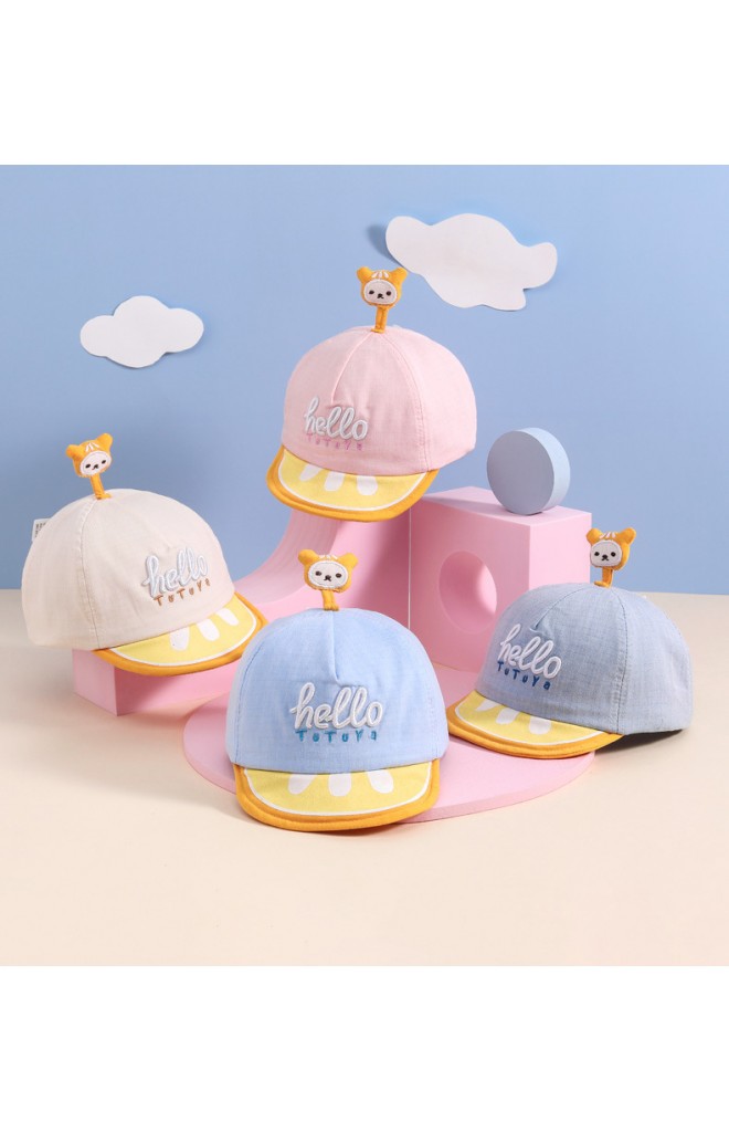 หมวกแก๊ป hello ด้านบนแต่งการ์ตูนน่ารัก tutuya