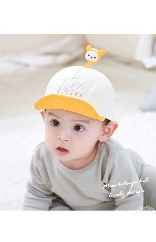 หมวกแก๊ป hello ด้านบนแต่งการ์ตูนน่ารัก tutuya