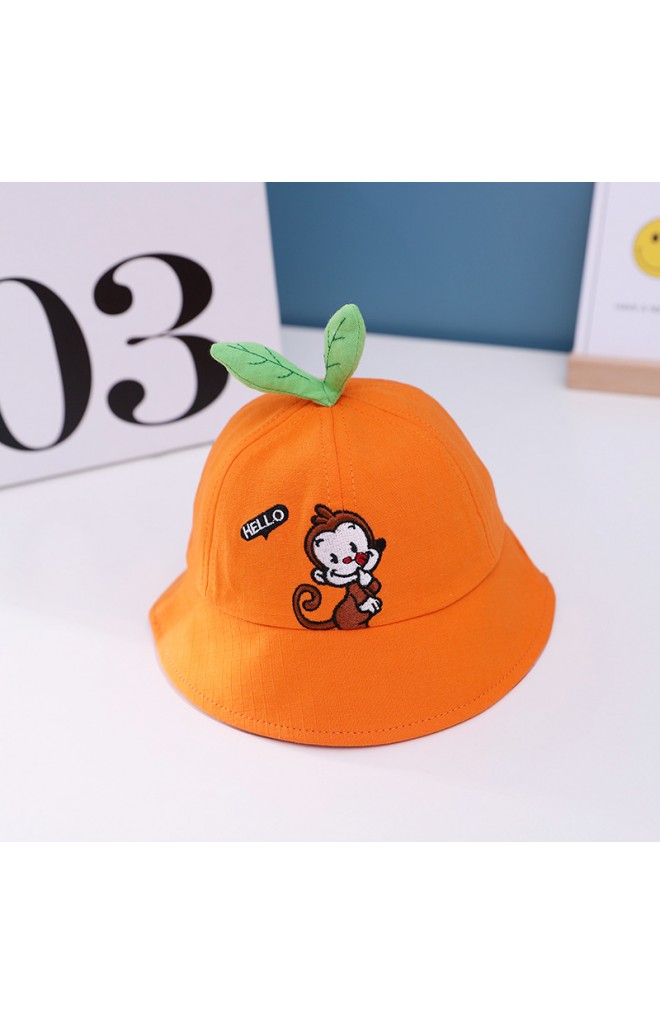 หมวกบักเก็ตผลไม้ ปักรูปสัตว์น้อยน่ารัก