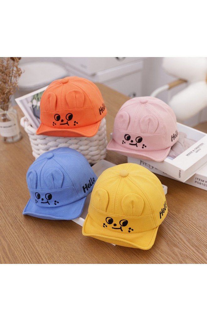 หมวกแก๊ปหน้าการ์ตูน ปัก Hello จาก kukuji