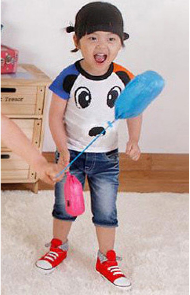 เสื้อยืดเด็กคอกลมแขนสั้น สีขาว ผ้า Cotton ตัดต่อแขนเสื้อ 2 สี เสื้อยืดเด็กคอกลมแขนสั้น สีขาว ผ้า Cotton ตัดต่อแขนเสื้อ 2 สี