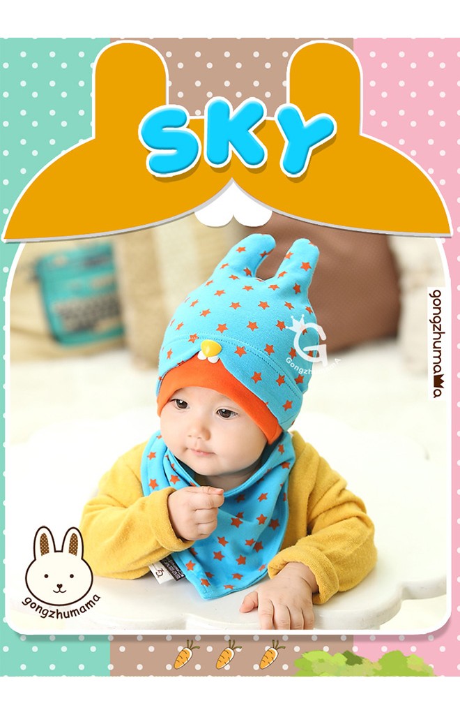 หมวกกระต่ายแต่งฟันด้านหน้า มาพร้อมผ้ากันเปื้อน