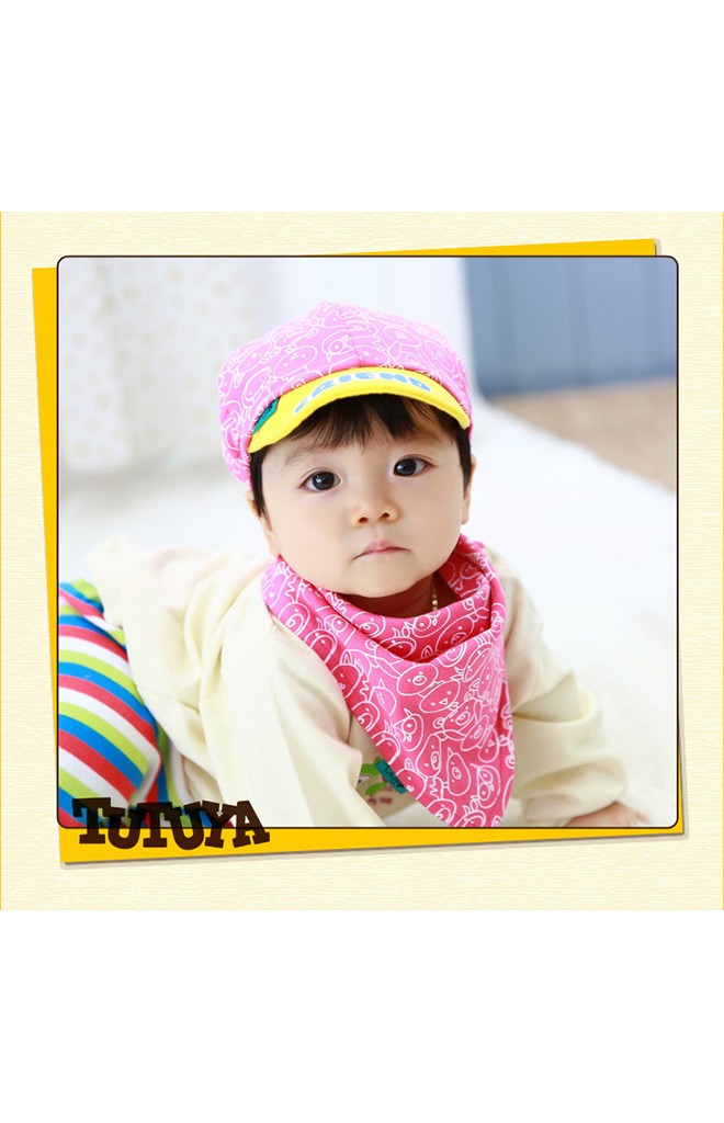 หมวกแก๊ปเด็กลายรูปสัตว์น่ารักมาพร้อมผ้ากันเปื้อน TUTUYA
