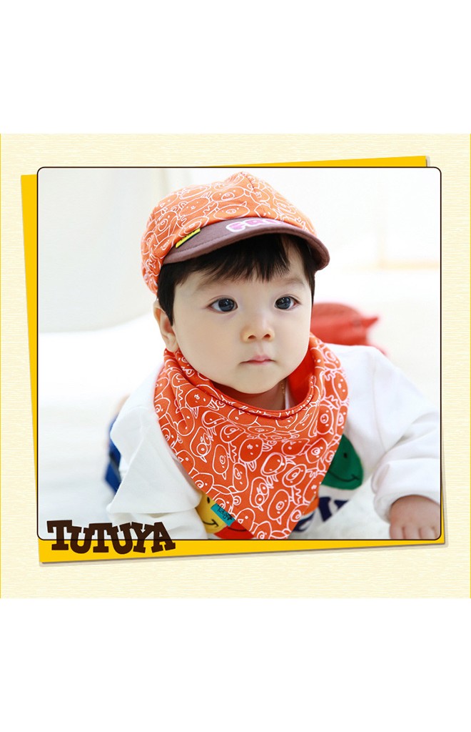 หมวกแก๊ปเด็กลายรูปสัตว์น่ารักมาพร้อมผ้ากันเปื้อน TUTUYA