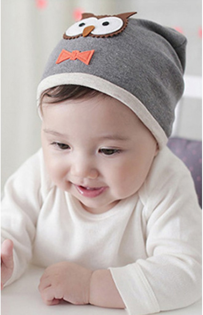 หมวกเด็กแต่งรูปนกฮูกผูกโบว์น่ารัก หมวกเด็กแต่งรูปนกฮูกผูกโบว์น่ารัก