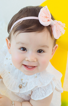 สายคาดผมโบว์แต่งผ้าตาข่ายลายดาว