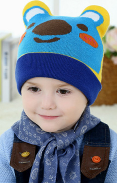 หมวกหมีน้อยน่ารักพับขอบ
