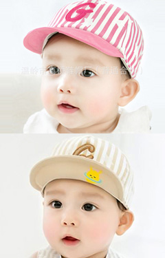 หมวกแก๊ปเด็กลายทางและดาว ปักอักษร G จาก GZMM