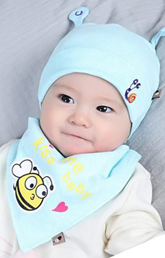 เซ็ตหมวกหอยทากและผึ้งน้อยมาพร้อมผ้ากันเปื้อน  TIANYIBEAR