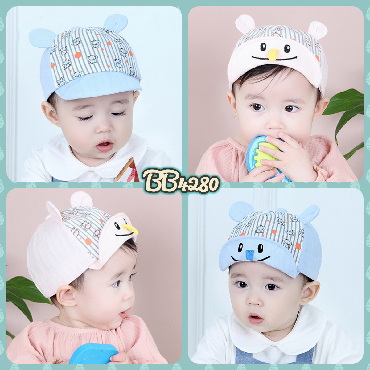 หมวกแก๊ปลายช้าง ใต้ปีกแต่งงวงเล็กๆ TIANYIBEAR